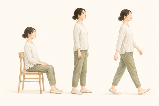 座る・立つ・歩くの3態