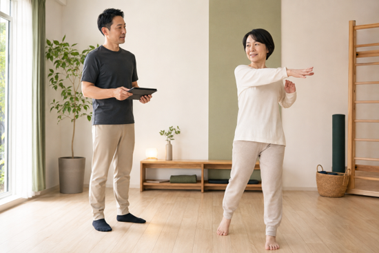 全身の姿勢・動き・バランスを確認する様子(イメージ)